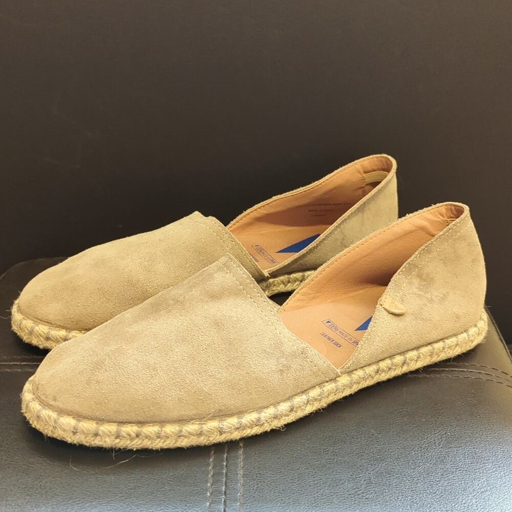 Verbenas Carmen Soft Suede Leather Taupe Slide On D'Orsay Espadrille Flats